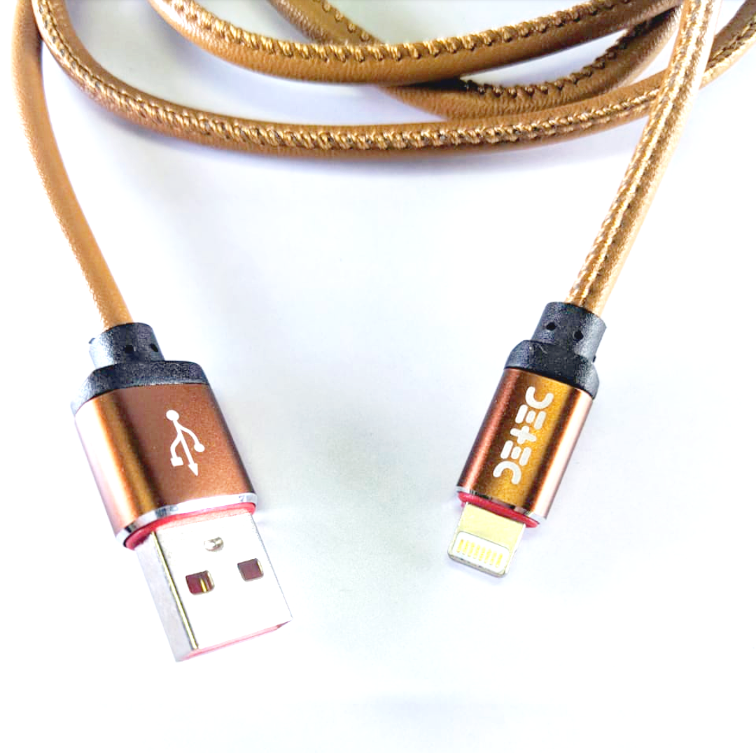 Detec Data Cable. Brown Leather USB 2.5 A Type -  iPhone Port - Detech Devices Private Limited