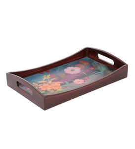 Detec™ Round Handle Tray In Lilly Flower Print
