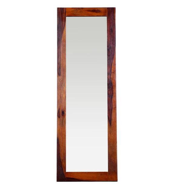 Detec Homzë Mango Wood Full Length Mirror in Brown colour