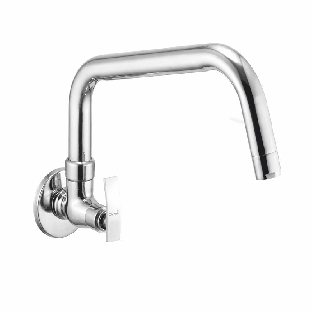 Oleanna Desire Brass Sink Cock Long Spout With Wall Flange