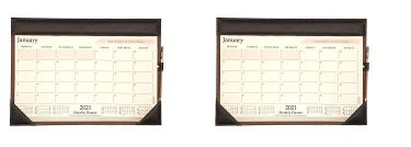 Sukeshcraft at A Glance Monthly Desk Pad Calendar 2021 19x13 inch Combo Brown