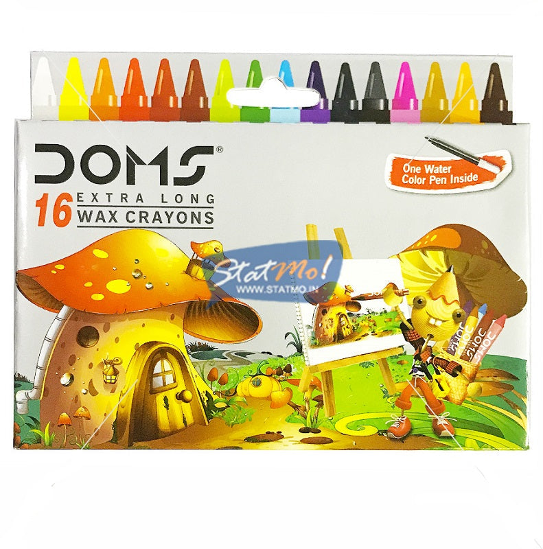 Doms 16 Color Extra Long Wax Crayons pack of 20