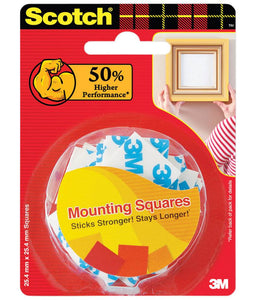 Scotch 3M Double Sided Foam Tape Squares 1 Inch Pack of 6