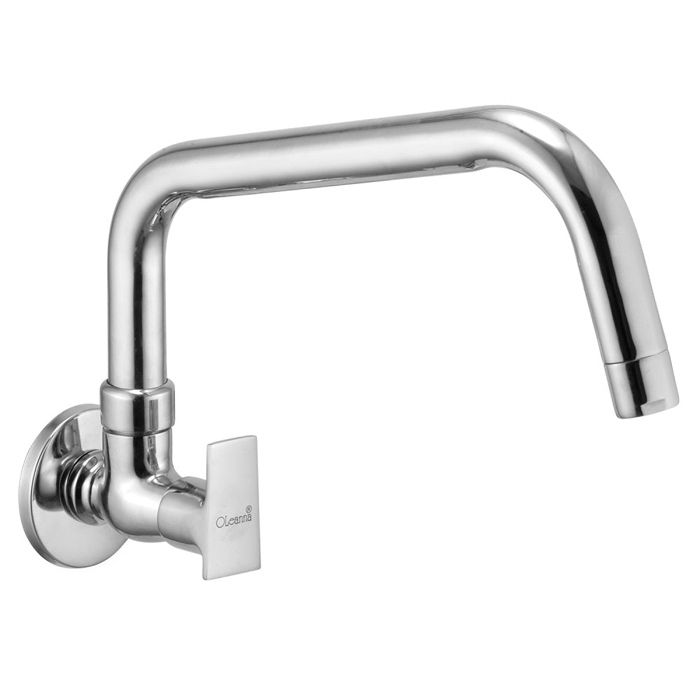 Oleanna Global Brass Sink Cock Long Spout With Wall Flange