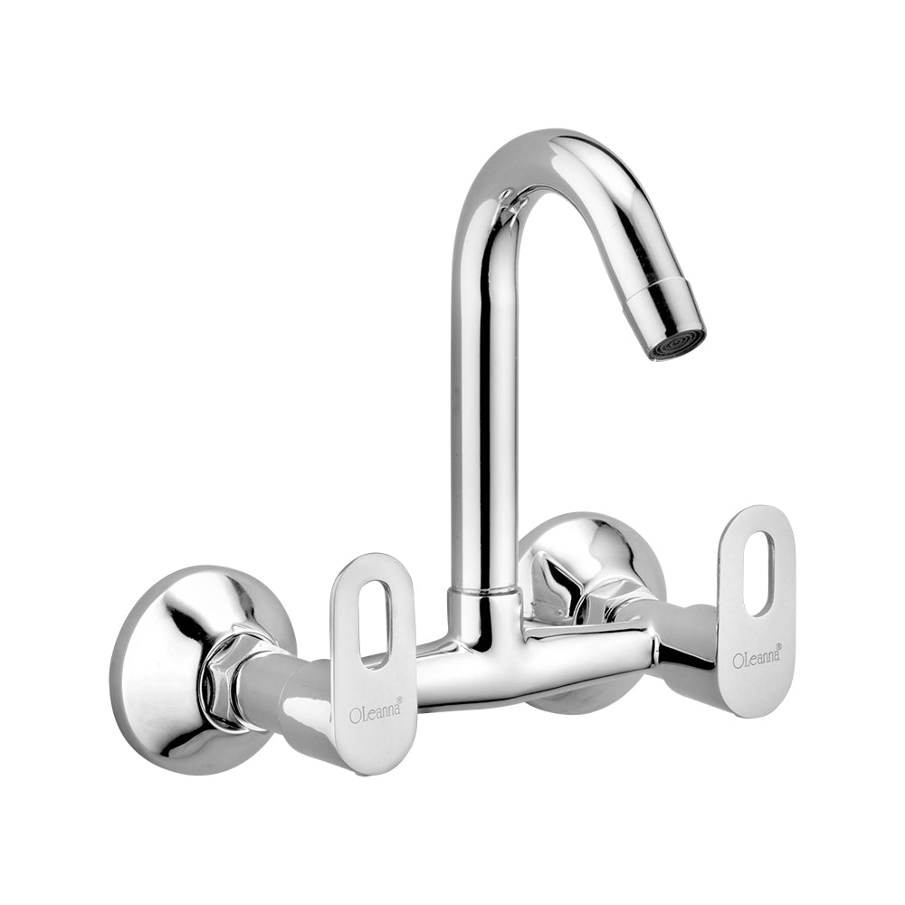 Oleanna Opal Brass Sink Mixer With Wall Flange