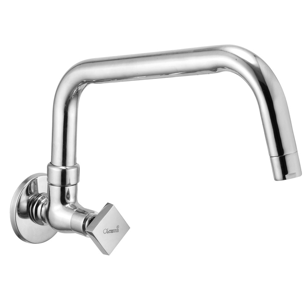 Oleanna Melody Brass Sink Cock Long Spout With Wall Flange
