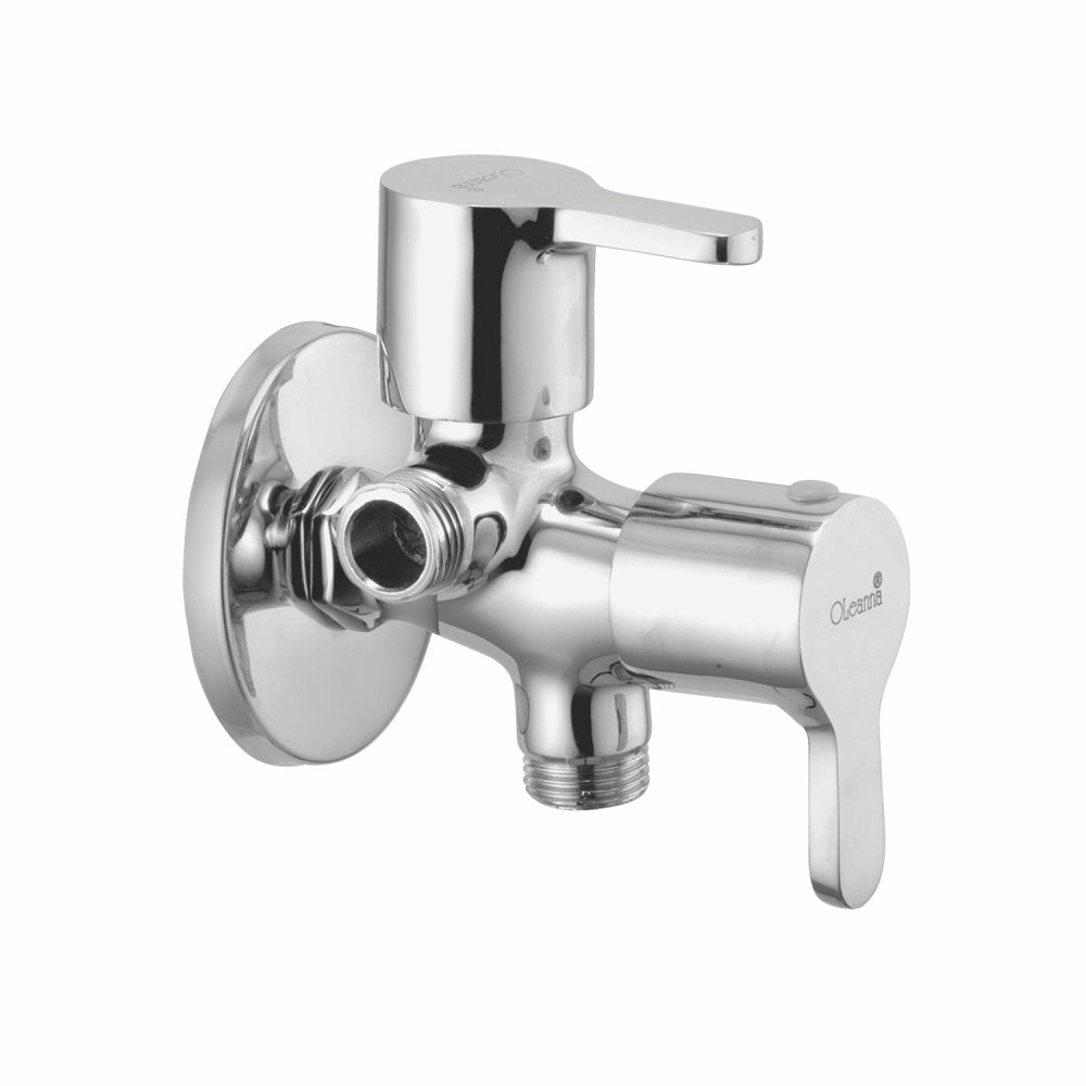 Oleanna Orange Brass 2 In 1 Angle Valve With Wall Flange