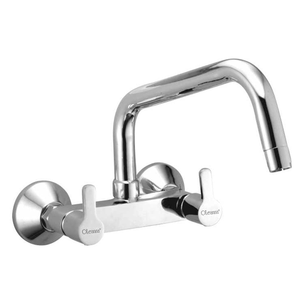 Oleanna Orange Brass Sink Mixer Long Spout With Wall Flange