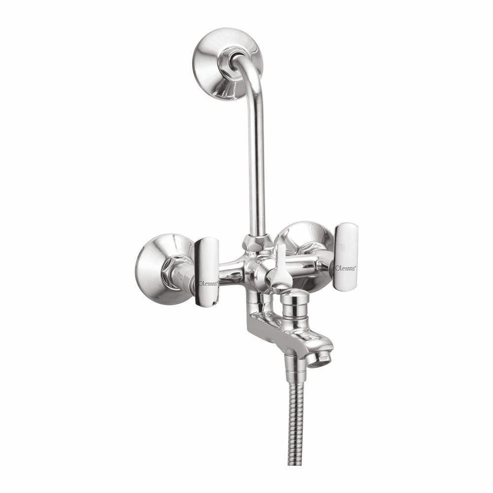 Oleanna Speed Brass 3 in 1 Wall Mixer With L Bend