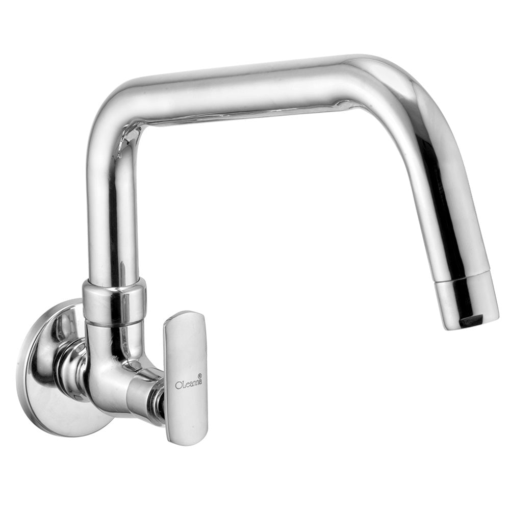 Oleanna Speed Brass Sink Cock Long Spout With Wall Flange