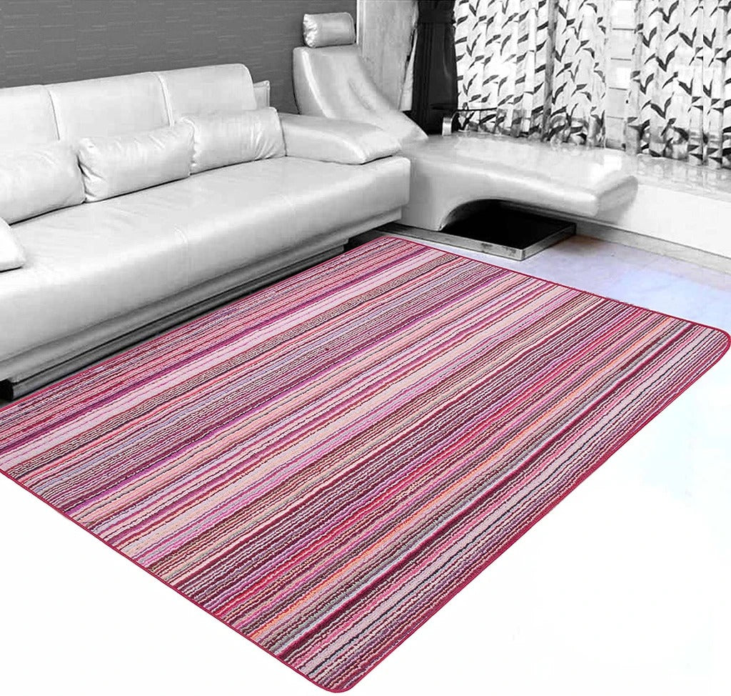 Saral Home Detec™ Striped Modern Carpet ( Microfiber, 120x180 cm)