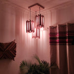 Load image into Gallery viewer, Detec™ Palisade Beige Wooden Cluster Hanging Lamp
