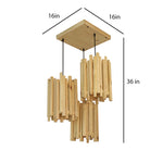 Load image into Gallery viewer, Detec™ Palisade Beige Wooden Cluster Hanging Lamp
