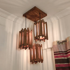 Detec™ Palisade Beige Wooden Cluster Hanging Lamp