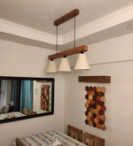 Load image into Gallery viewer, Terzo Beige Fabric Brown Wooden Series Hanging Lamp
