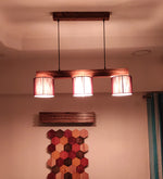 Load image into Gallery viewer, Tiga Brown Fabric Brown Wooden Series Hanging Lamp
