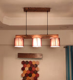 Load image into Gallery viewer, Tiga Brown Fabric Brown Wooden Series Hanging Lamp
