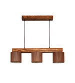 Load image into Gallery viewer, Tiga Brown Fabric Brown Wooden Series Hanging Lamp
