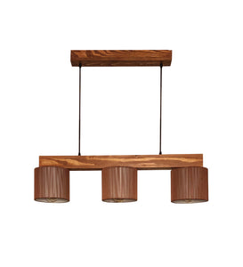 Tiga Brown Fabric Brown Wooden Series Hanging Lamp