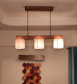 Load image into Gallery viewer, Tiga Silver Fabric Beige Wooden Series Hanging Lamp
