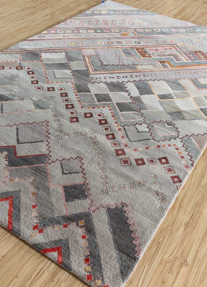 Jaipur Rugs Mann Ki Saree 5x8 ft  Frost Gray 