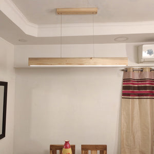 Slimline 48 Beige Wooden LED Hanging Lamp