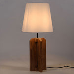 Load image into Gallery viewer, Stella Brown Wooden Table Lamp with White Fabric Lampshade

