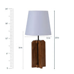 Load image into Gallery viewer, Stella Brown Wooden Table Lamp with White Fabric Lampshade
