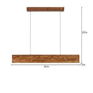 Synergy 36 Brown Wooden LED Hanging Lamp