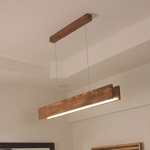 Synergy 48 Brown Wooden LED Hanging Lamp