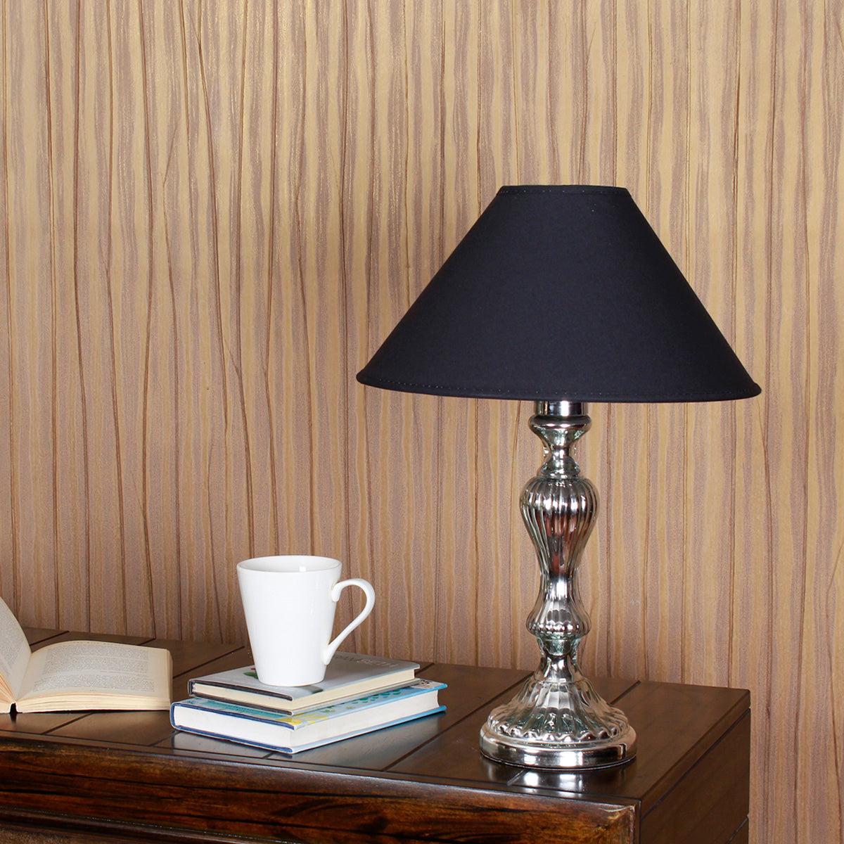 Detec Chrome Finish Metal Table Lamp