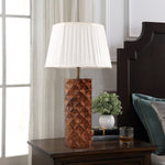 Load image into Gallery viewer, Detec Brown Patterend Cut Wood Table Lamp
