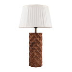 गैलरी व्यूवर में इमेज लोड करें, Detec Brown Patterend Cut Wood Table Lamp
