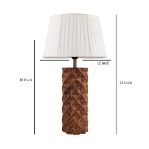 Detec Brown Patterend Cut Wood Table Lamp