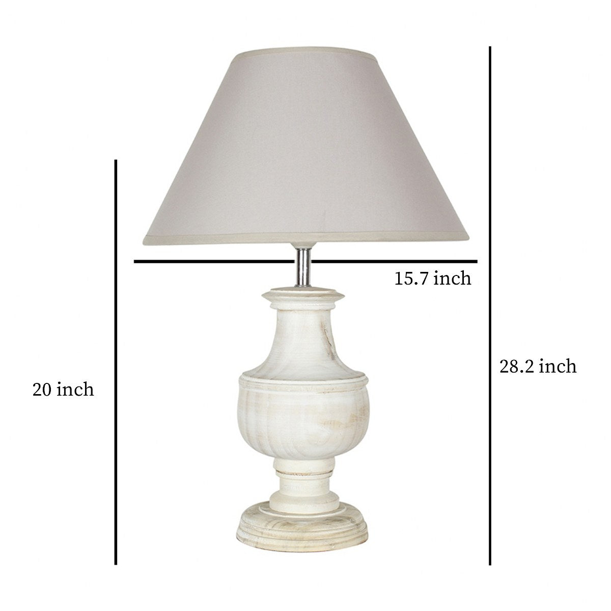 Detec Off White Eclectic Table Lamp