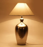 Load image into Gallery viewer, Detec Metal finished with black shade sophisticated table lamp
