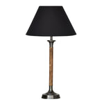 Load image into Gallery viewer, Detec Brown And Metal Grey Stand With Black Shade Table Lamp
