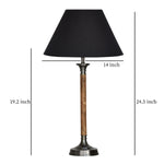 Load image into Gallery viewer, Detec Brown And Metal Grey Stand With Black Shade Table Lamp
