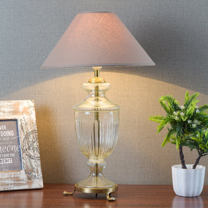 Detec Modern Glass Table Lamp With Beige shade