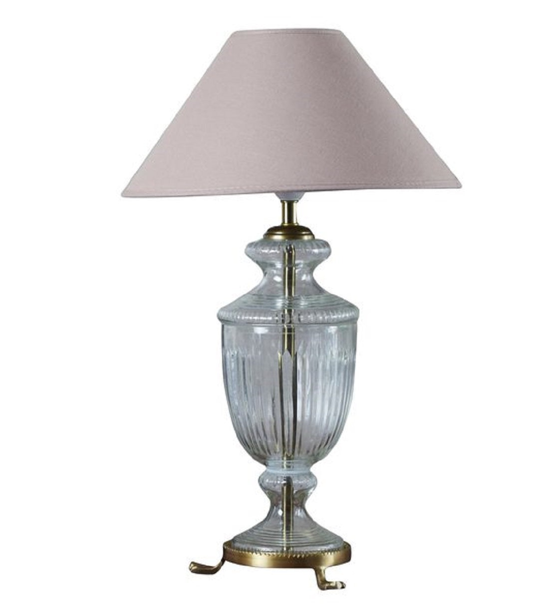 Detec Modern Glass Table Lamp With Beige shade