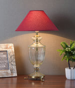 Load image into Gallery viewer, Detec Modern Glass Table Lamp With Maroon shade
