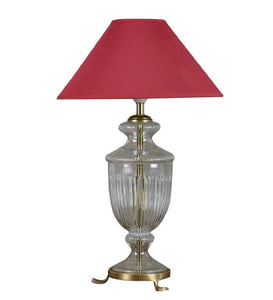 Detec Modern Glass Table Lamp With Maroon shade