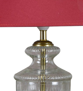Detec Modern Glass Table Lamp With Maroon shade