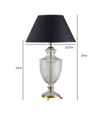 Load image into Gallery viewer, Detec Black Cotton Shade Table Lamp with Clear Glass Base
