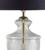 Load image into Gallery viewer, Detec Black Cotton Shade Table Lamp with Clear Glass Base
