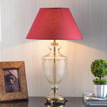 Load image into Gallery viewer, Detec Maroon Cotton Shade Table Lamp with Clear Glass Base
