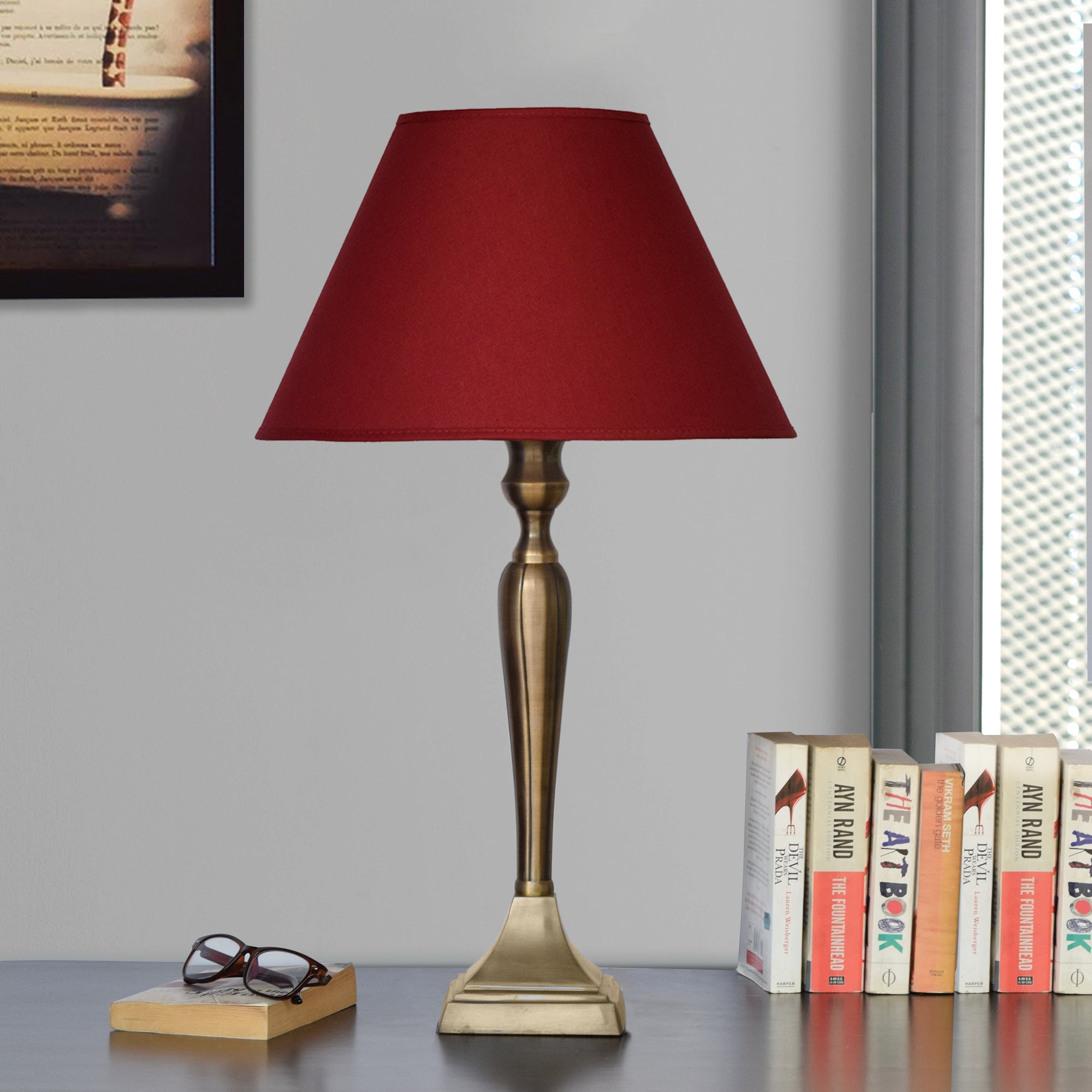 Detec Maroon Table Lamp