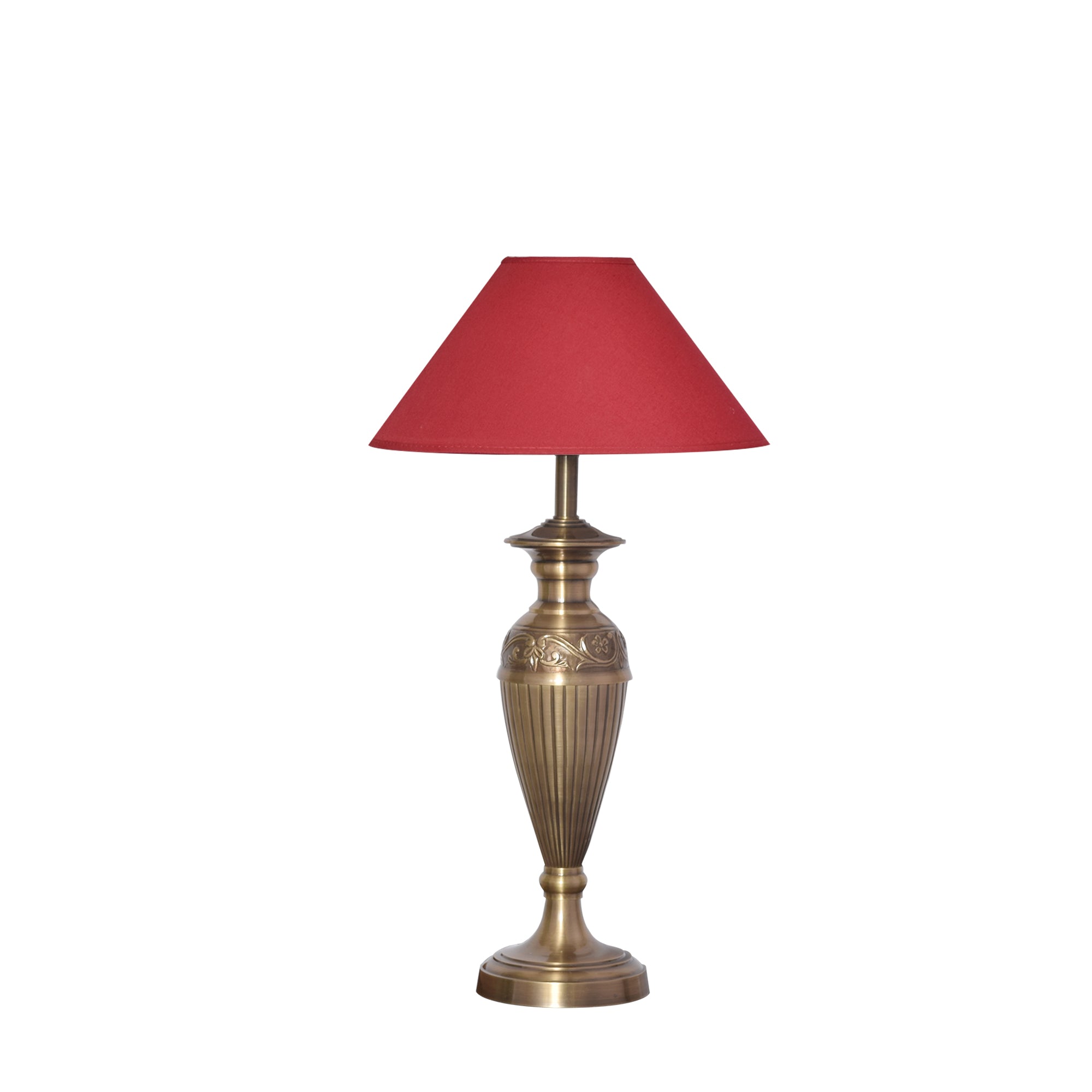  Detec Maroon Brass Table Lamp