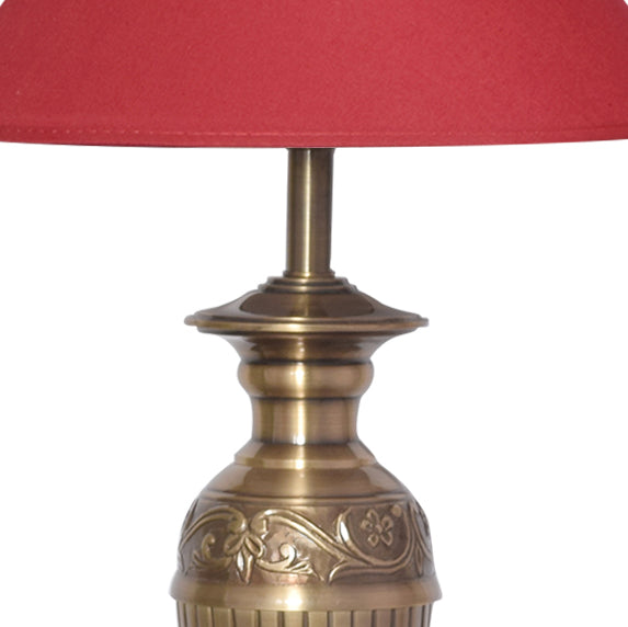  Detec Maroon Brass Table Lamp