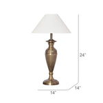 Load image into Gallery viewer, Detec Off White Brass Table Lamp
